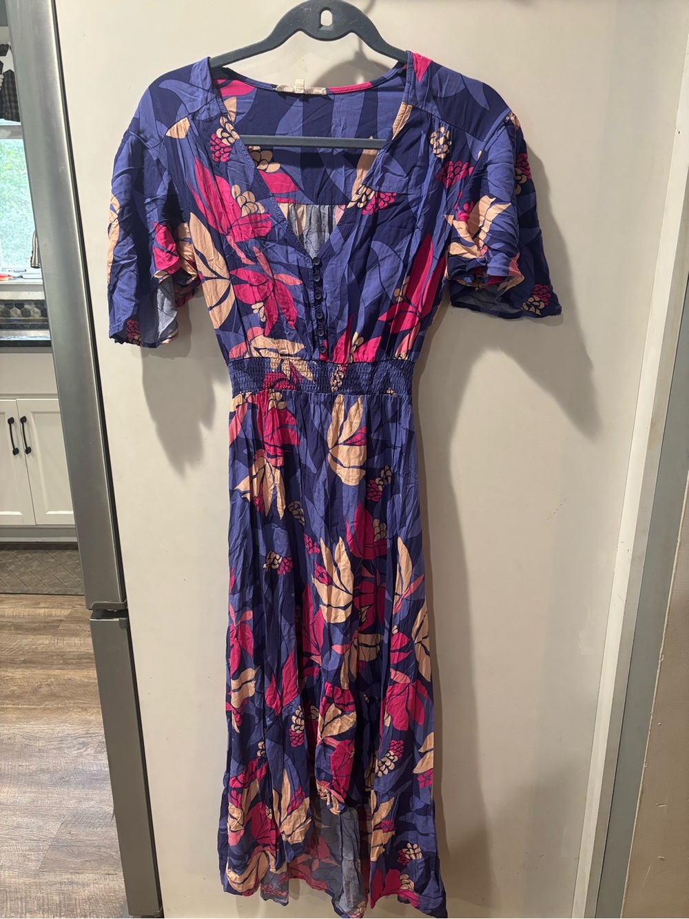 Abel the Label Anthropologie Floral High-Low Midi Dress Size S